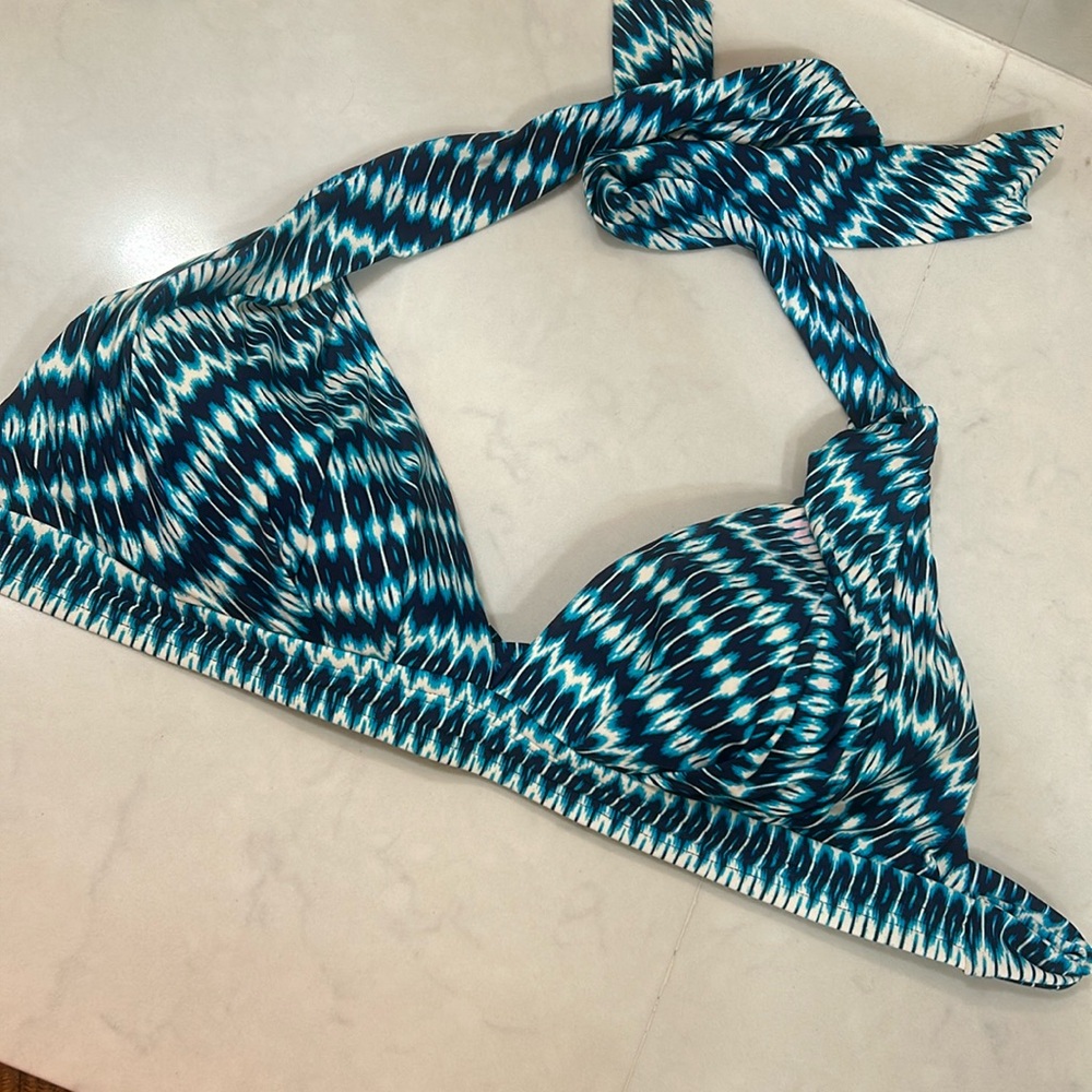 Coco Reef blue Ikat swim top